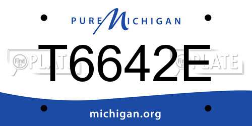 T6642E Michigan License Plate