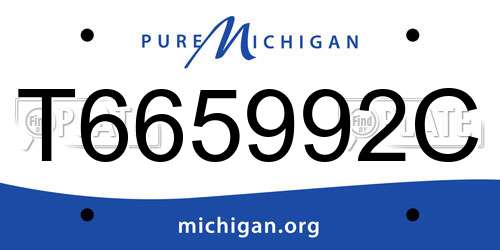 T665992C Michigan License Plate