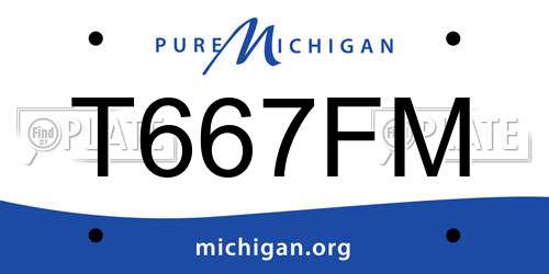 T667FM Michigan License Plate