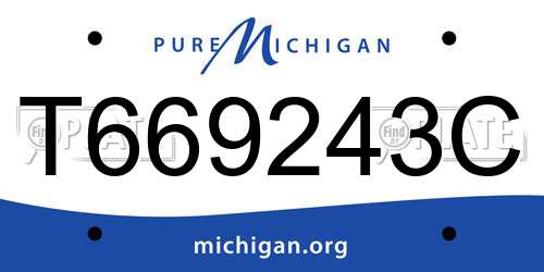 T669243C Michigan License Plate