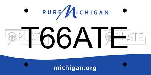 T66ATE Michigan License Plate