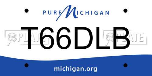 T66DLB Michigan License Plate