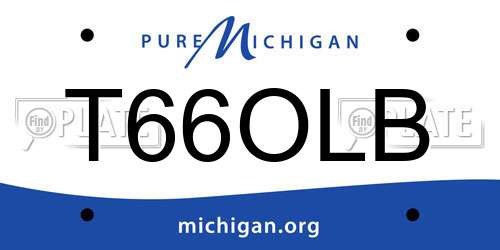 T66OLB Michigan License Plate