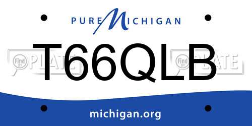 T66QLB Michigan License Plate