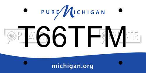 T66TFM Michigan License Plate