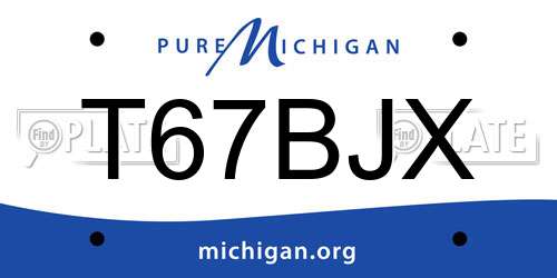 T67BJX Michigan License Plate
