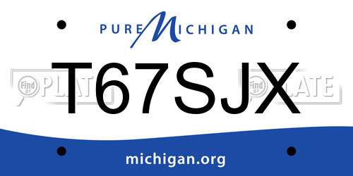 T67SJX Michigan License Plate