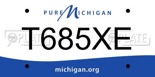 T685XE Michigan License Plate