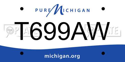 T699AW Michigan License Plate
