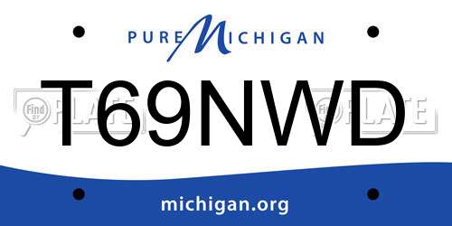 T69NWD Michigan License Plate