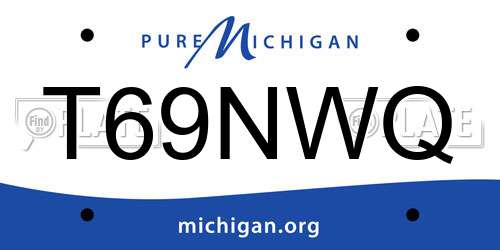 T69NWQ Michigan License Plate