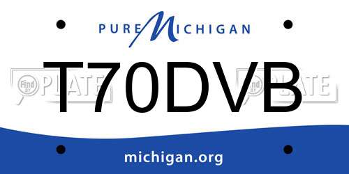 T70DVB Michigan License Plate