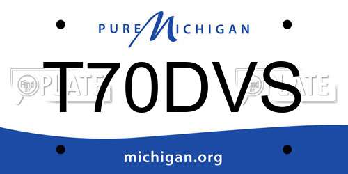 T70DVS Michigan License Plate
