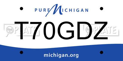 T70GDZ Michigan License Plate