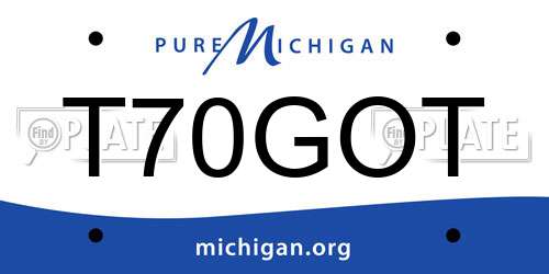 T70GOT Michigan License Plate