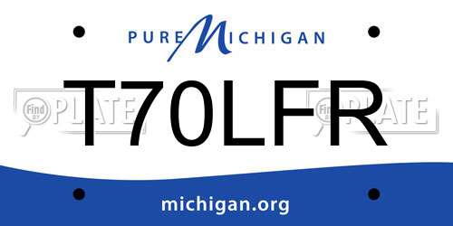 T70LFR Michigan License Plate