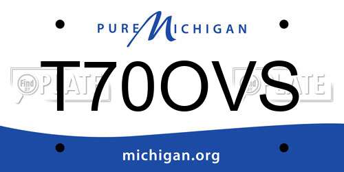 T70OVS Michigan License Plate