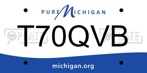 T70QVB Michigan License Plate