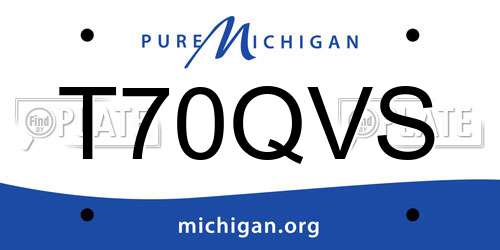 T70QVS Michigan License Plate