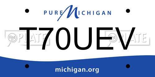 T70UEV Michigan License Plate