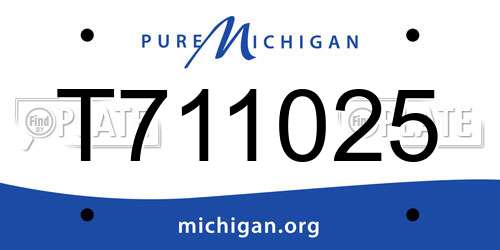 T711025 Michigan License Plate