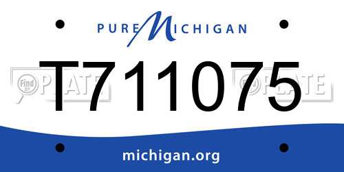 T711075 Michigan License Plate