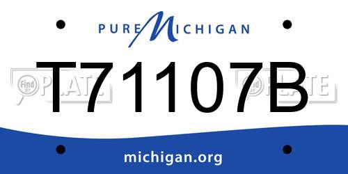 T71107B Michigan License Plate