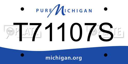 T71107S Michigan License Plate