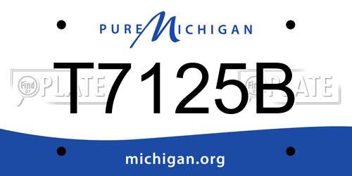 T7125B Michigan License Plate