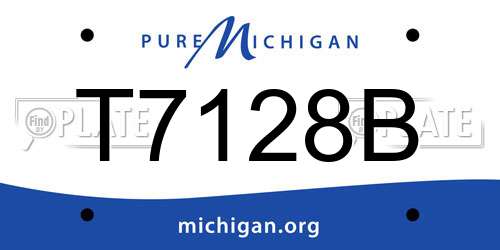 T7128B Michigan License Plate