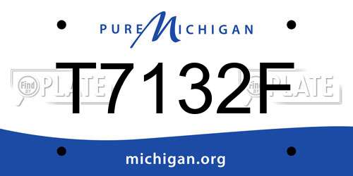 T7132F Michigan License Plate