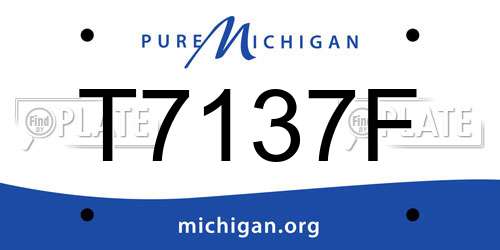 T7137F Michigan License Plate