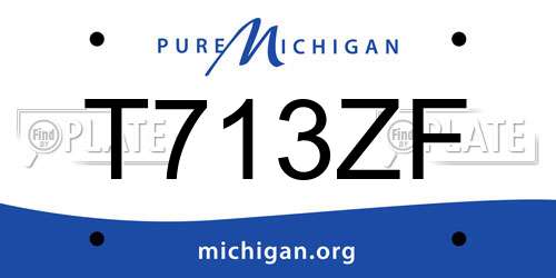 T713ZF Michigan License Plate