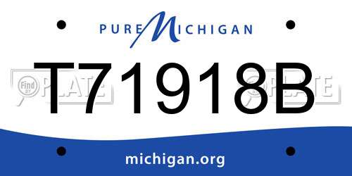 T71918B Michigan License Plate