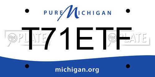 T71ETF Michigan License Plate