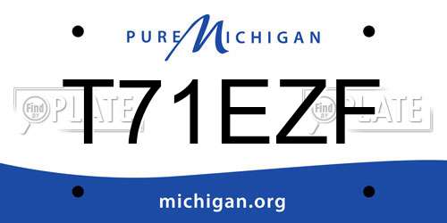 T71EZF Michigan License Plate