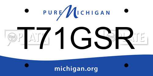 T71GSR Michigan License Plate