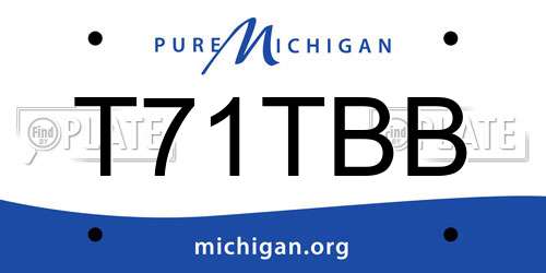 T71TBB Michigan License Plate