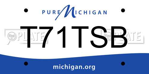 T71TSB Michigan License Plate