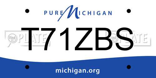 T71ZBS Michigan License Plate