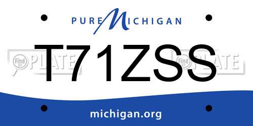 T71ZSS Michigan License Plate