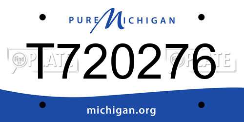 T720276 Michigan License Plate
