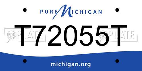 T72055T Michigan License Plate