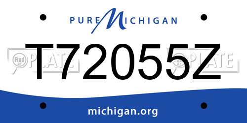 T72055Z Michigan License Plate