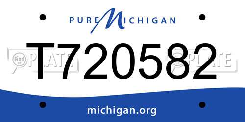 T720582 Michigan License Plate