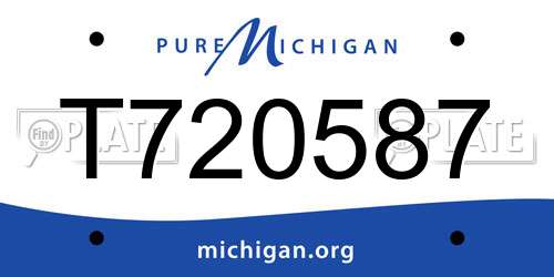 T720587 Michigan License Plate