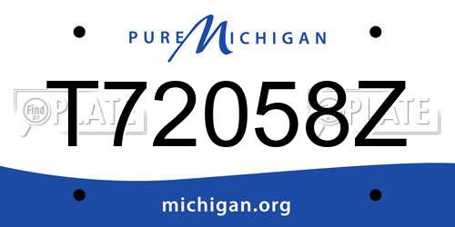 T72058Z Michigan License Plate