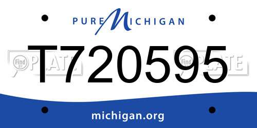 T720595 Michigan License Plate