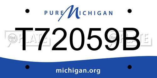 T72059B Michigan License Plate