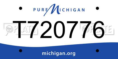 T720776 Michigan License Plate